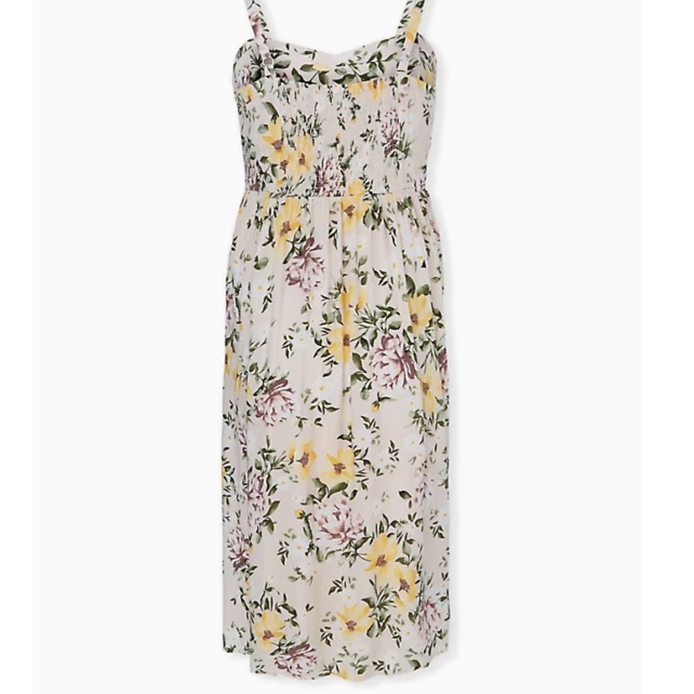 Torrid Ivory Floral Challis Midi Dress - Picture 2 of 2